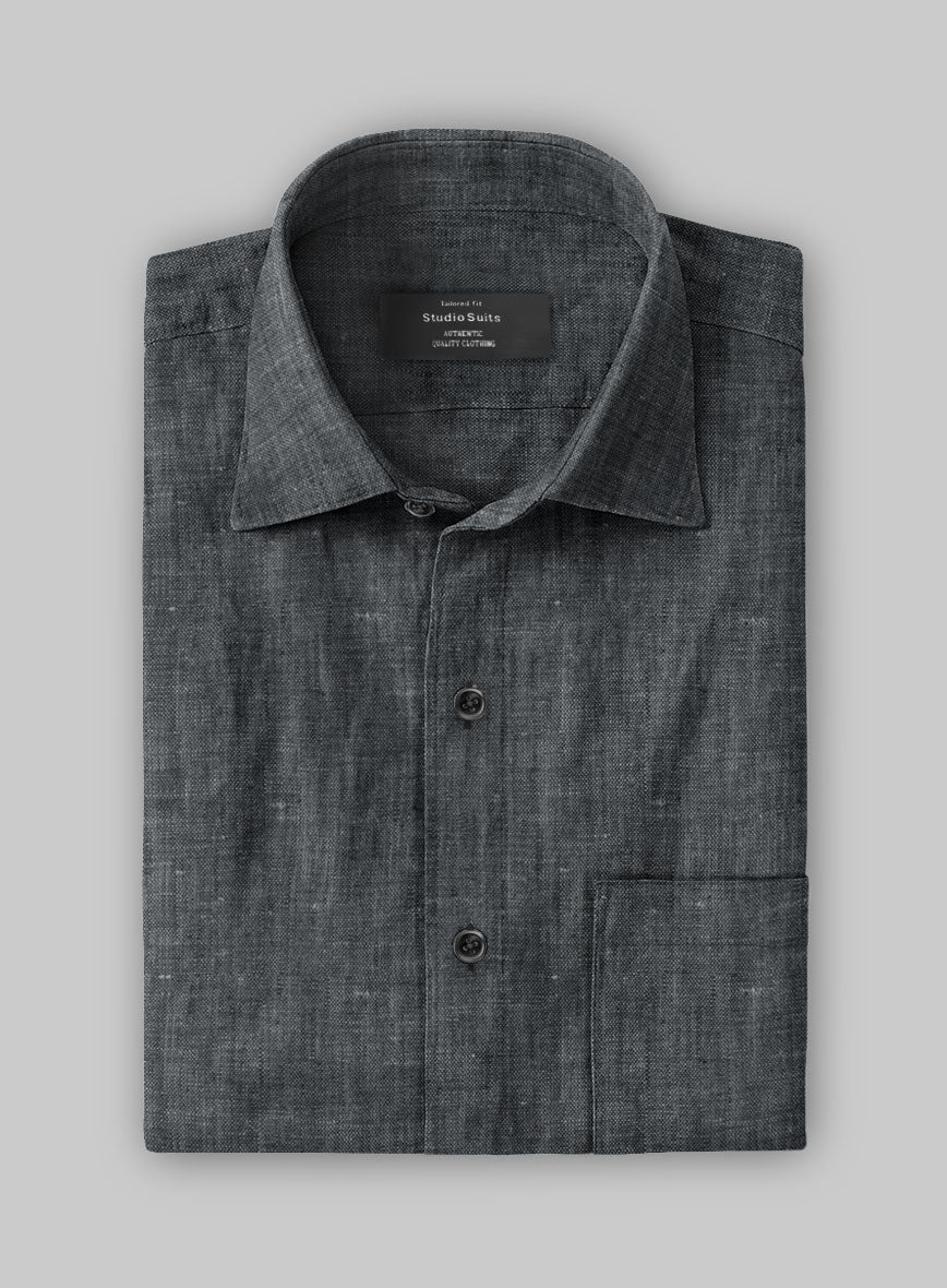 European Ash Gray Linen Shirt