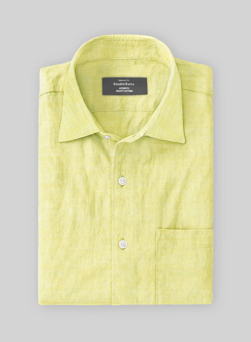 European Yellow Linen Shirt