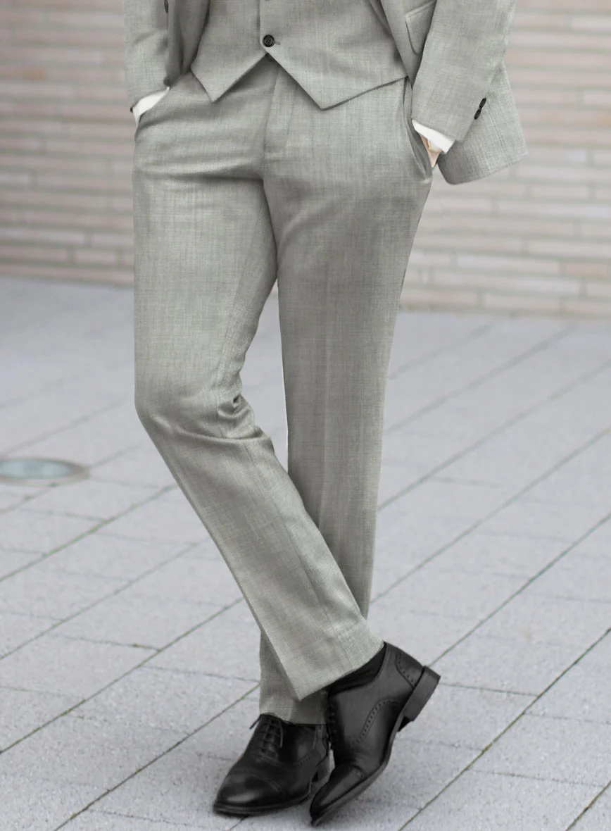 Fresco Light Gray Wool Pants - Image 2