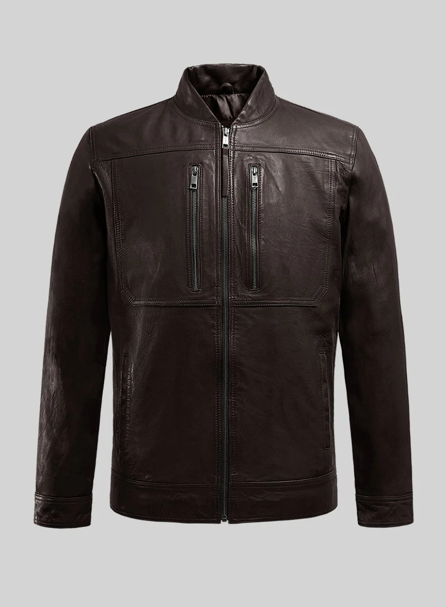 Galeforce Brown Biker Leather Jacket