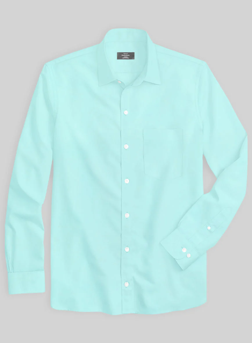 Giza Aqua Cotton Shirt - Image 2