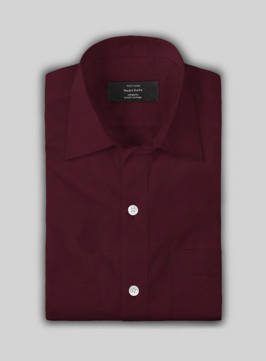 Giza Burgundy Cotton Shirt