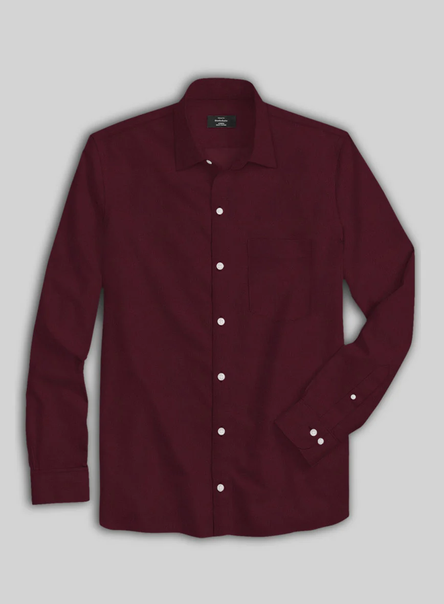 Giza Burgundy Cotton Shirt - Image 3