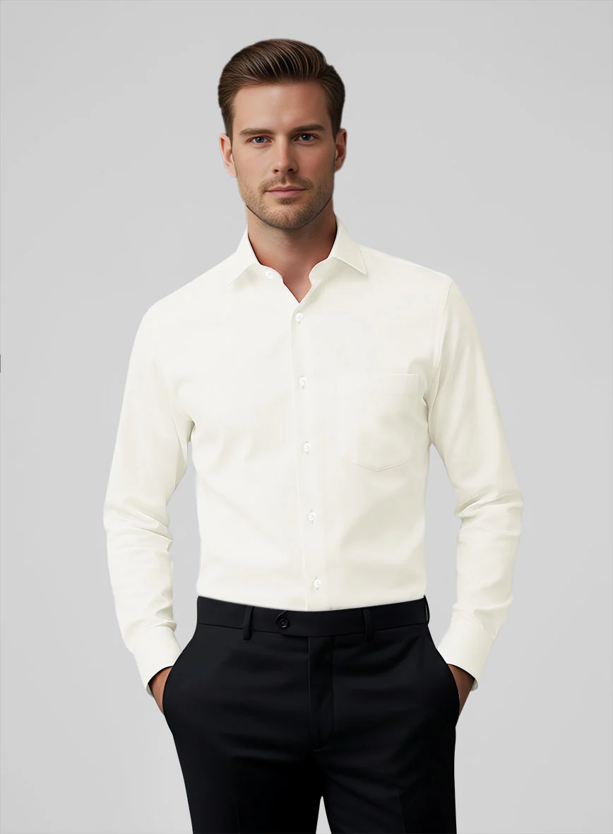 Giza Ivory Cotton Shirt - Image 2