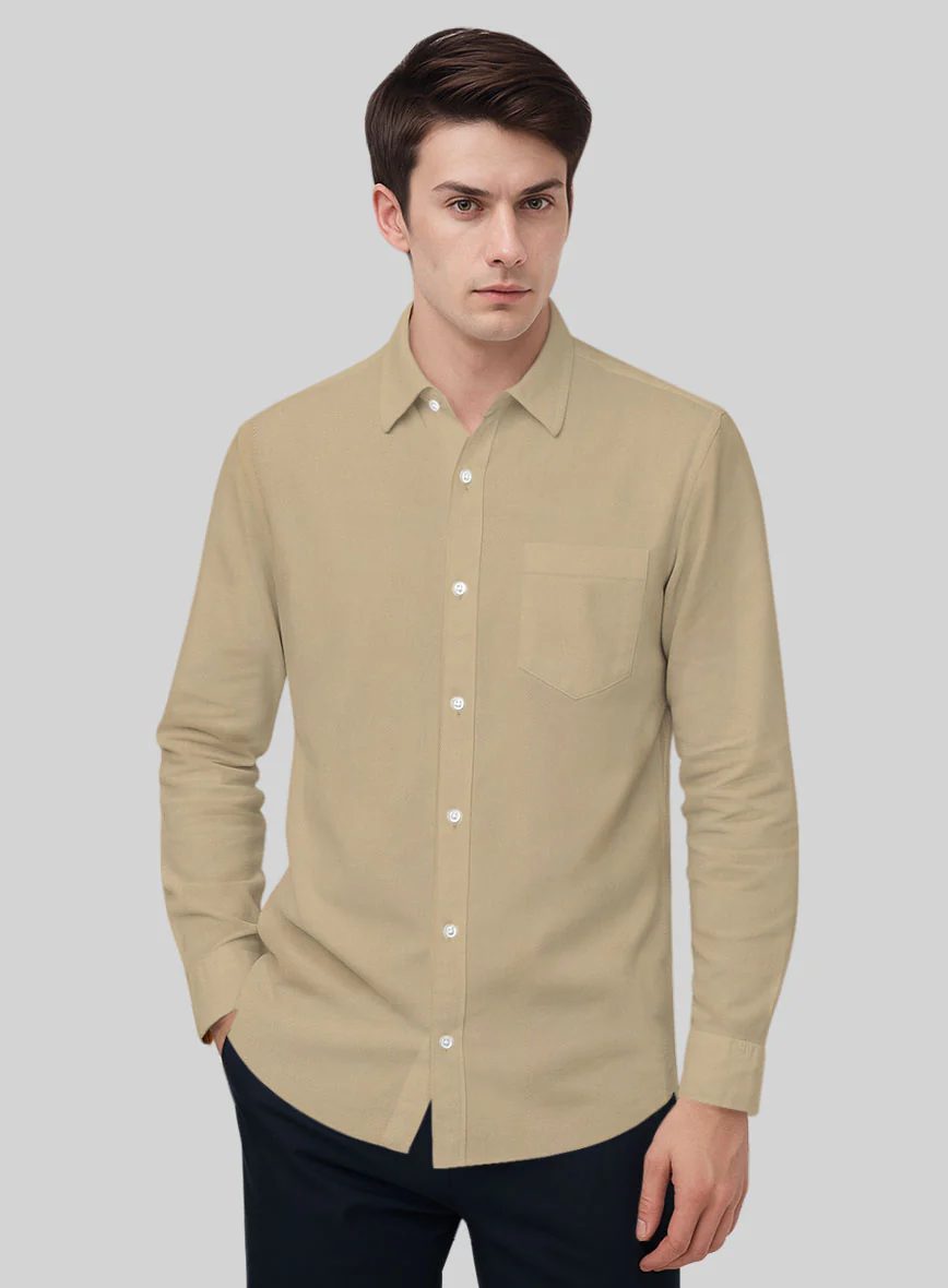 Giza Khaki Cotton Shirt - Image 2