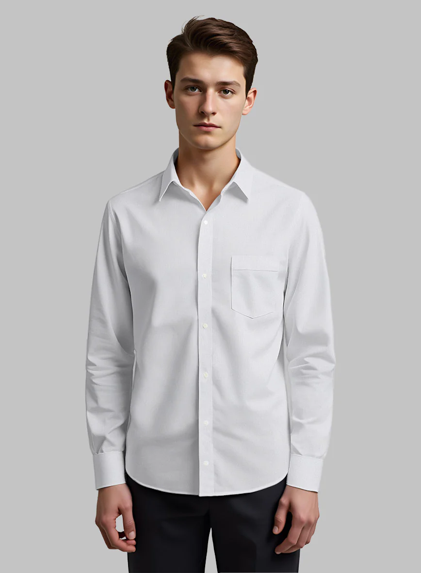 Giza Light Gray Cotton Shirt - Image 2