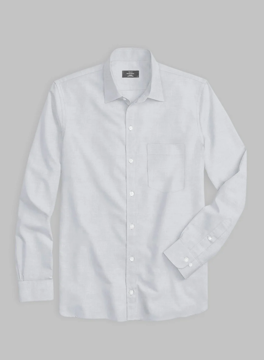 Giza Light Gray Cotton Shirt - Image 3