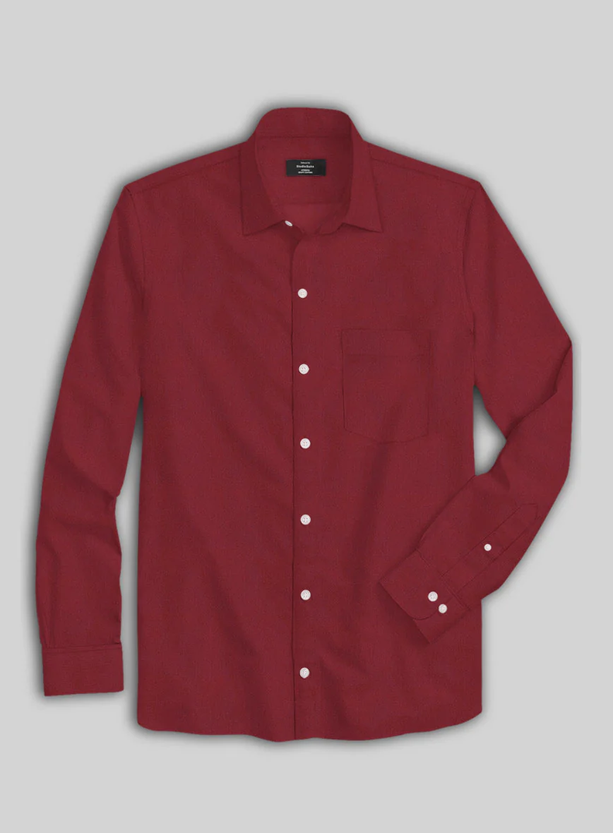 Giza Maroon Cotton Shirt - Image 3