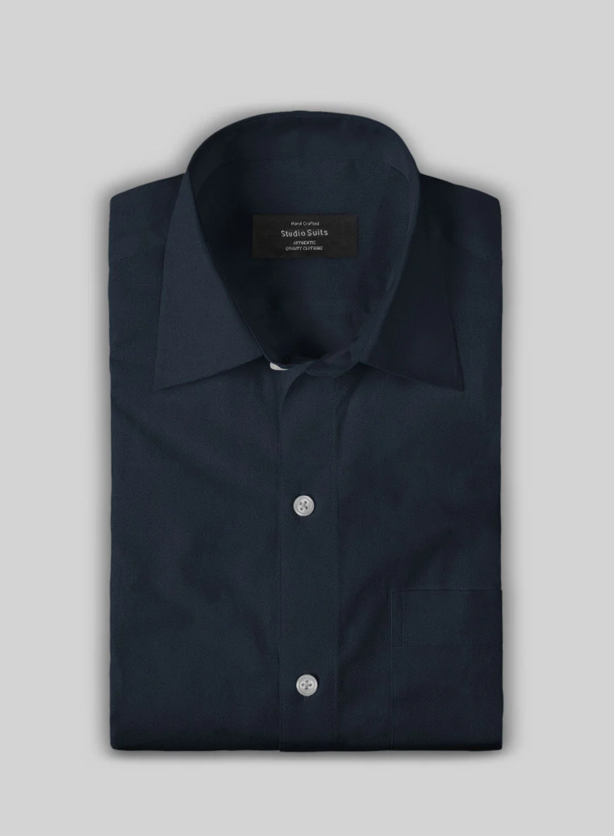 Giza Navy Blue Cotton Shirt