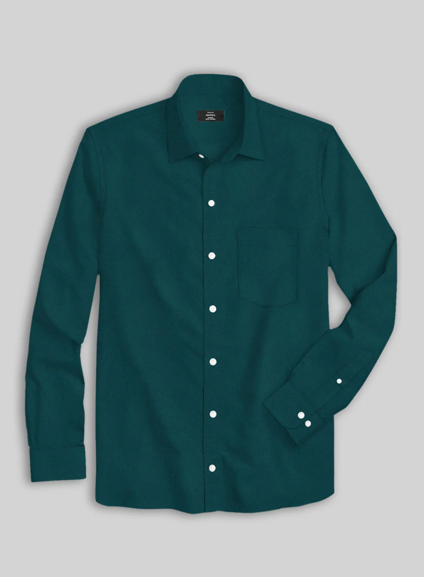 Giza Teal Cotton Shirt - Image 3
