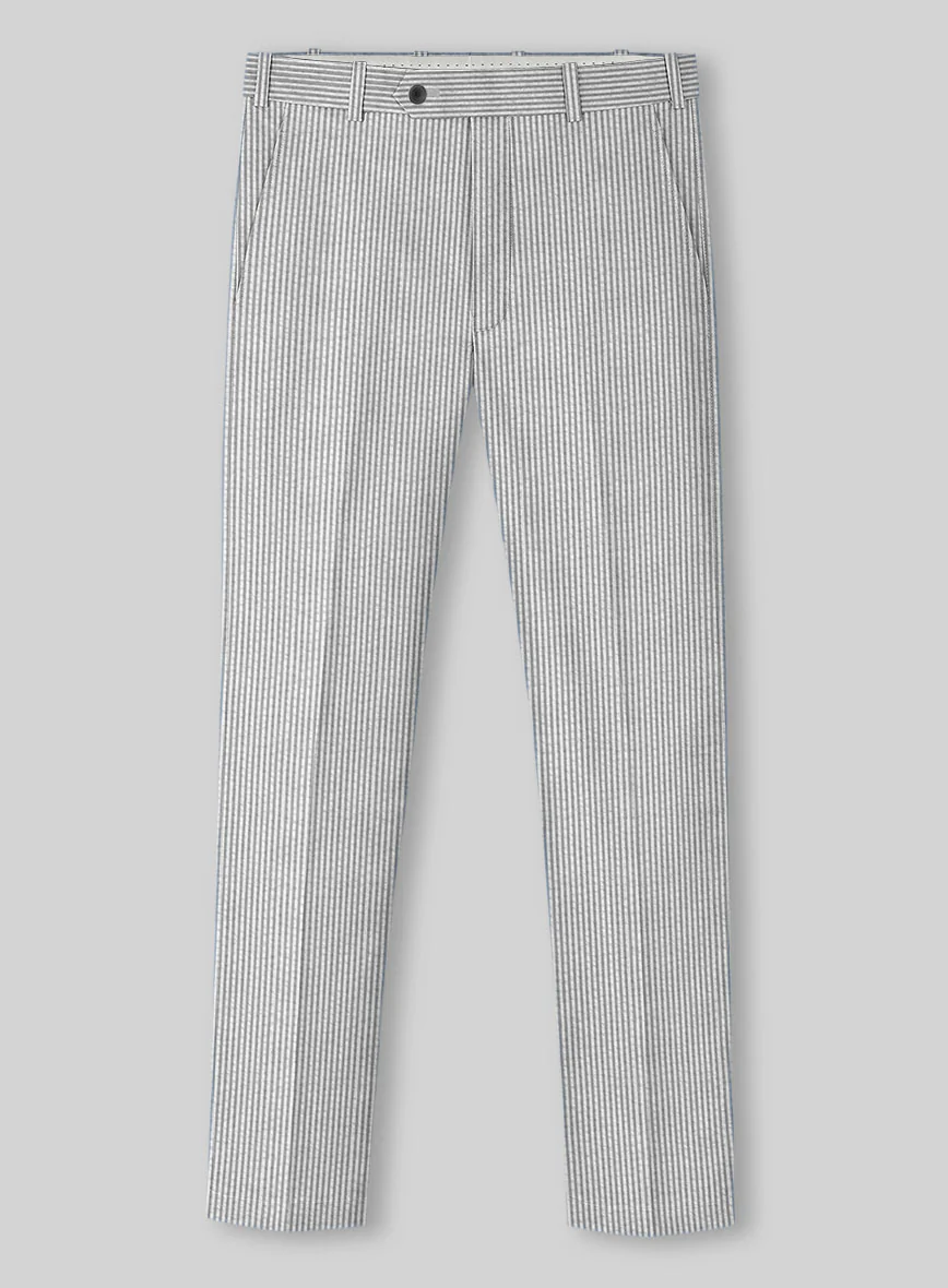 Gray Seersucker Pants