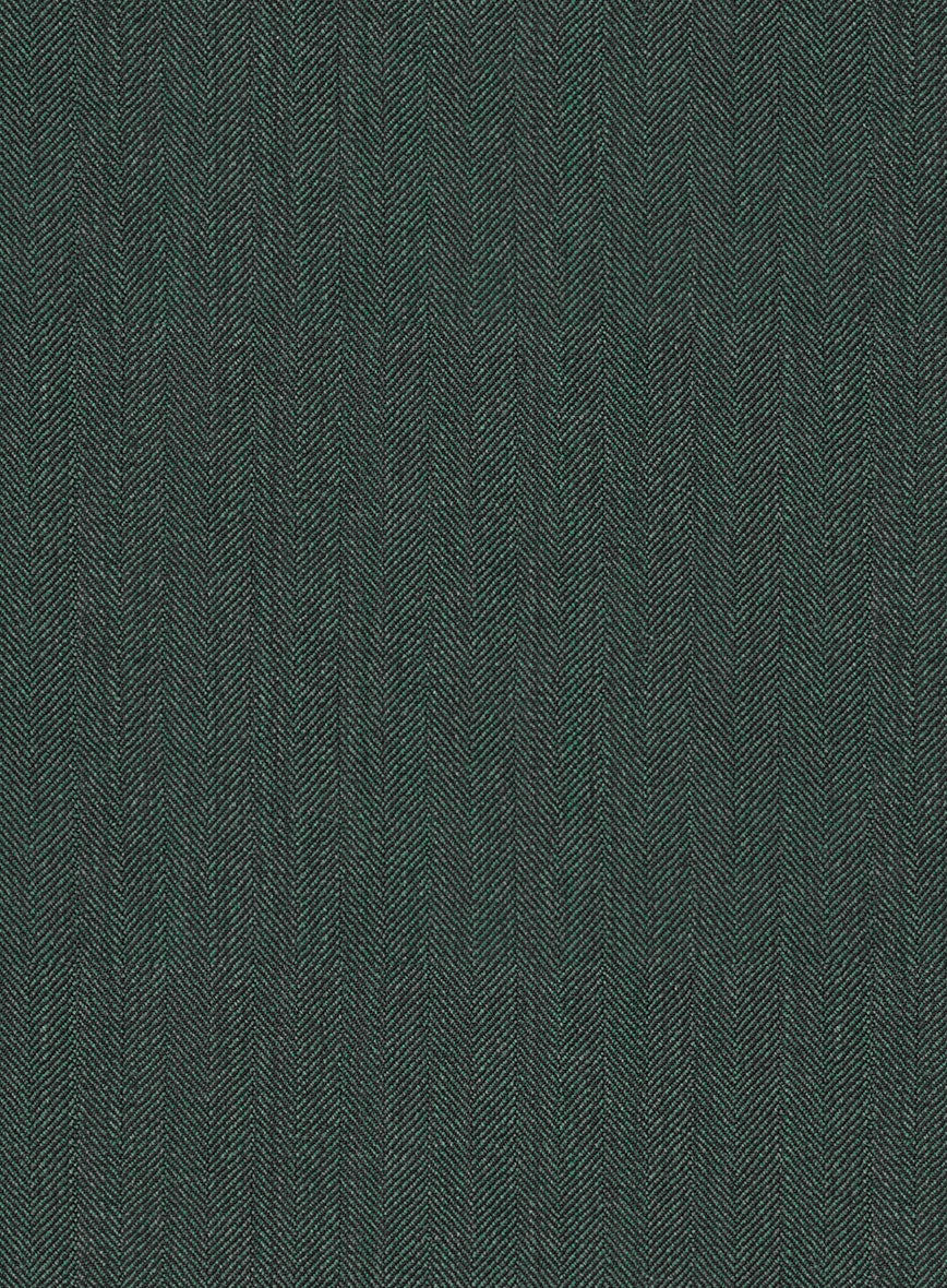 Green Herringbone Wool Jacket - Image 3