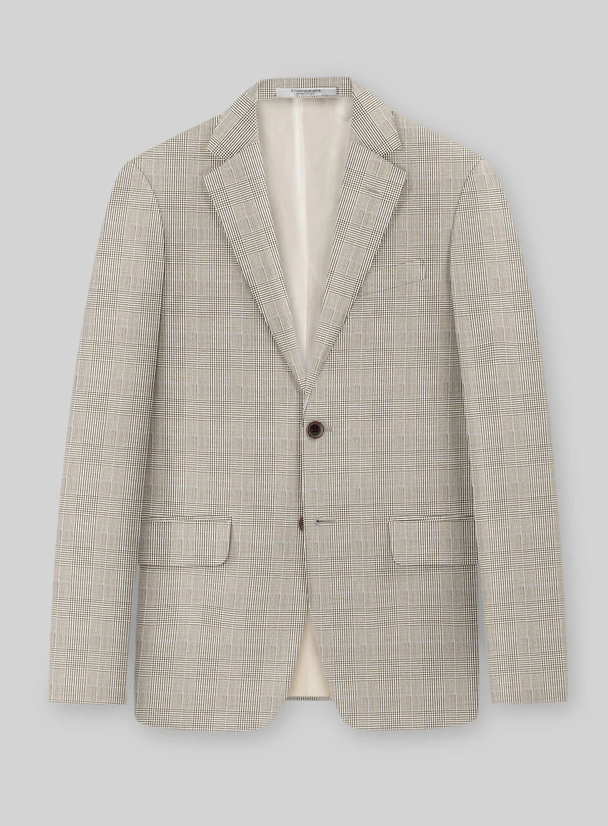 Guabello Beige Prince Of Wales Jacket