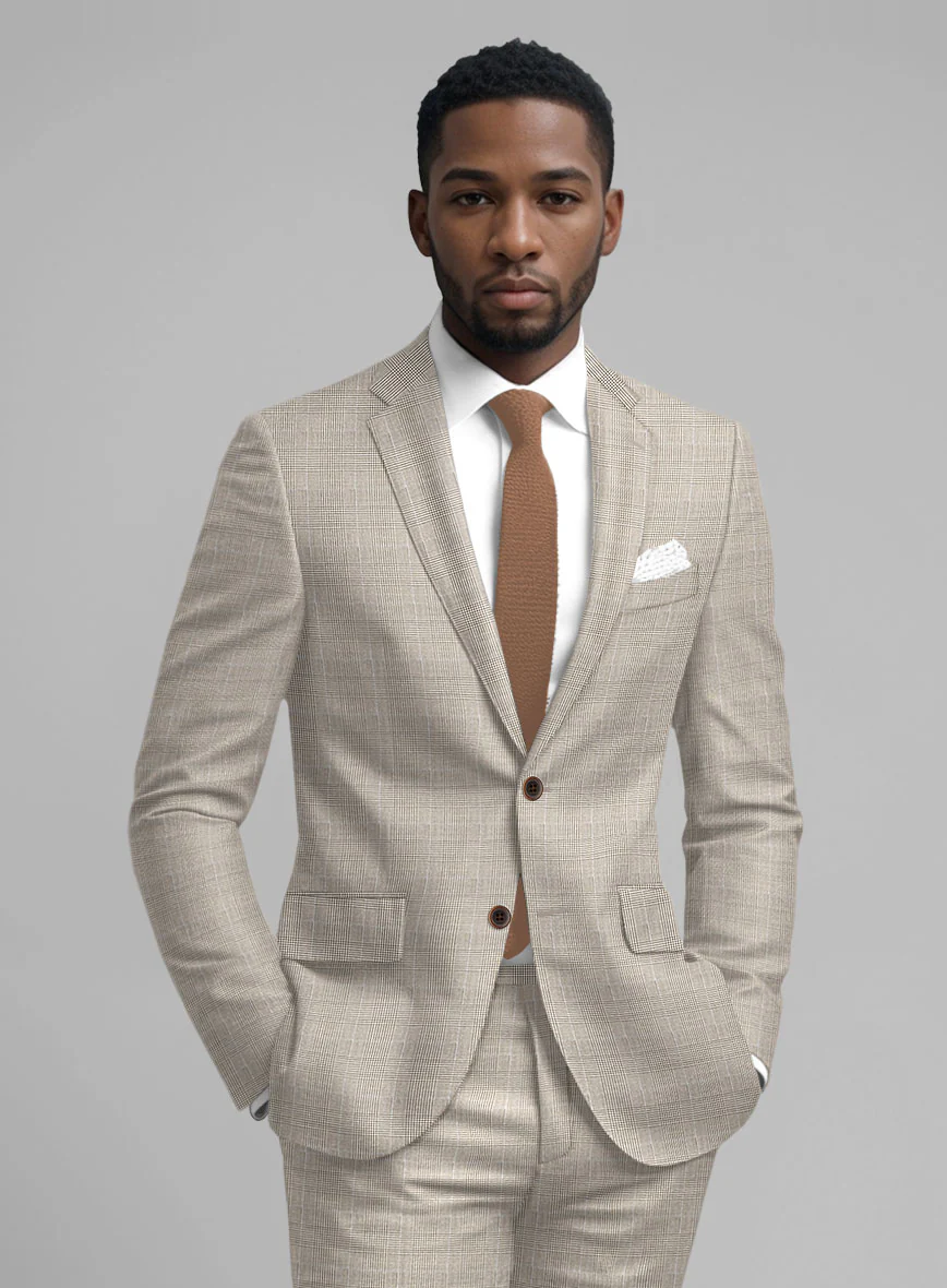 Guabello Beige Prince Of Wales Jacket - Image 2