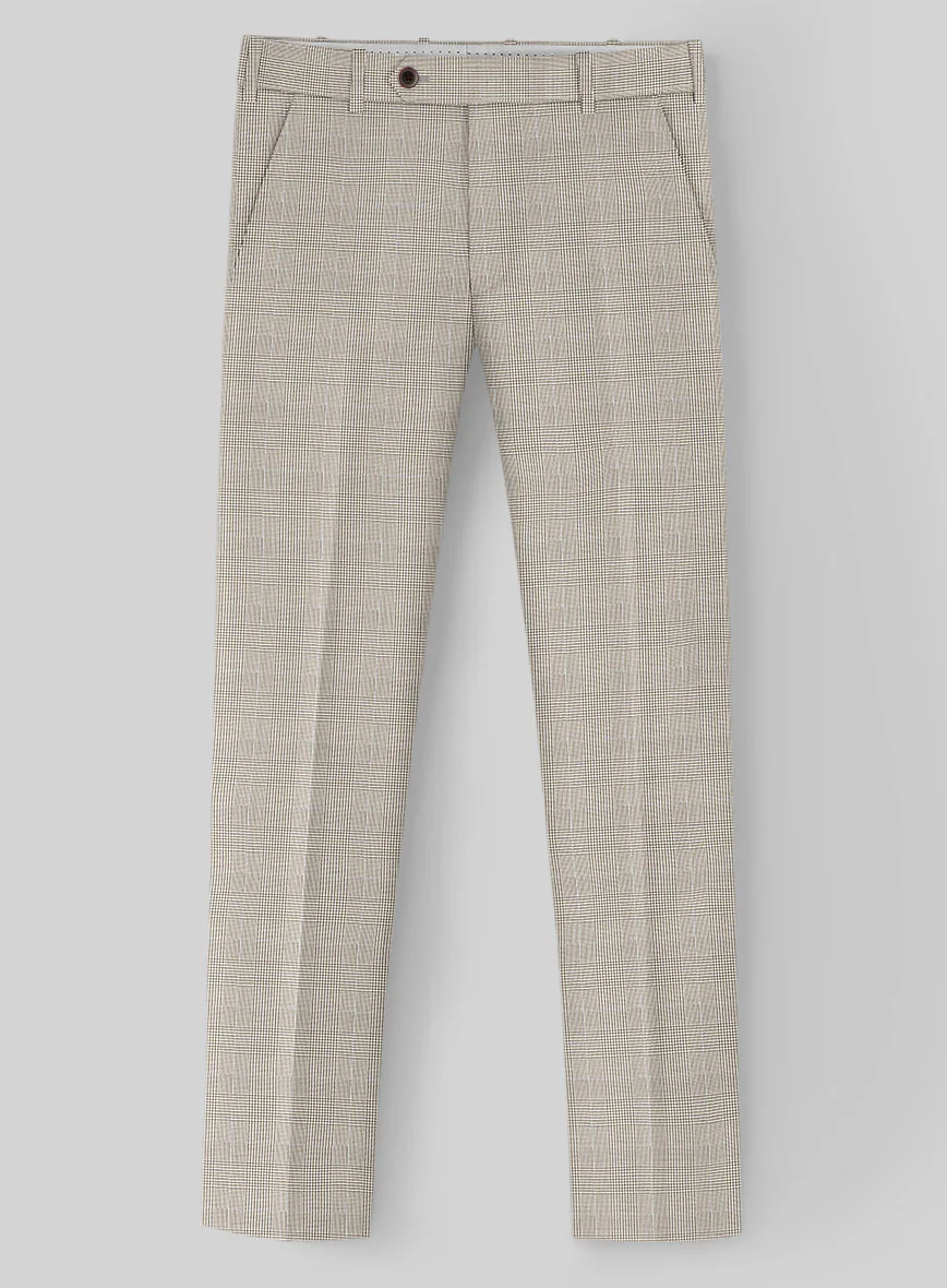Guabello Beige Prince Of Wales Pants