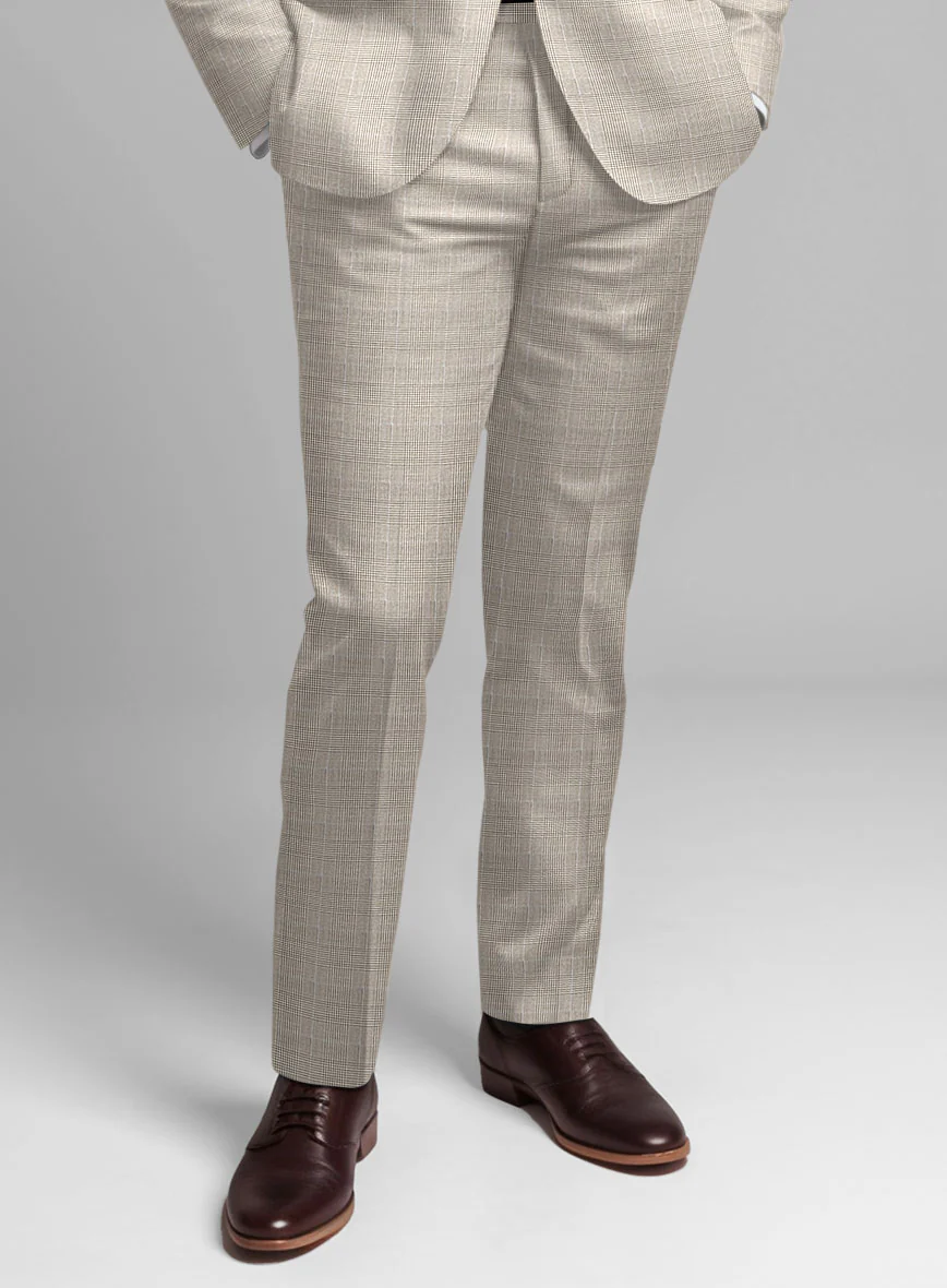 Guabello Beige Prince Of Wales Pants - Image 2