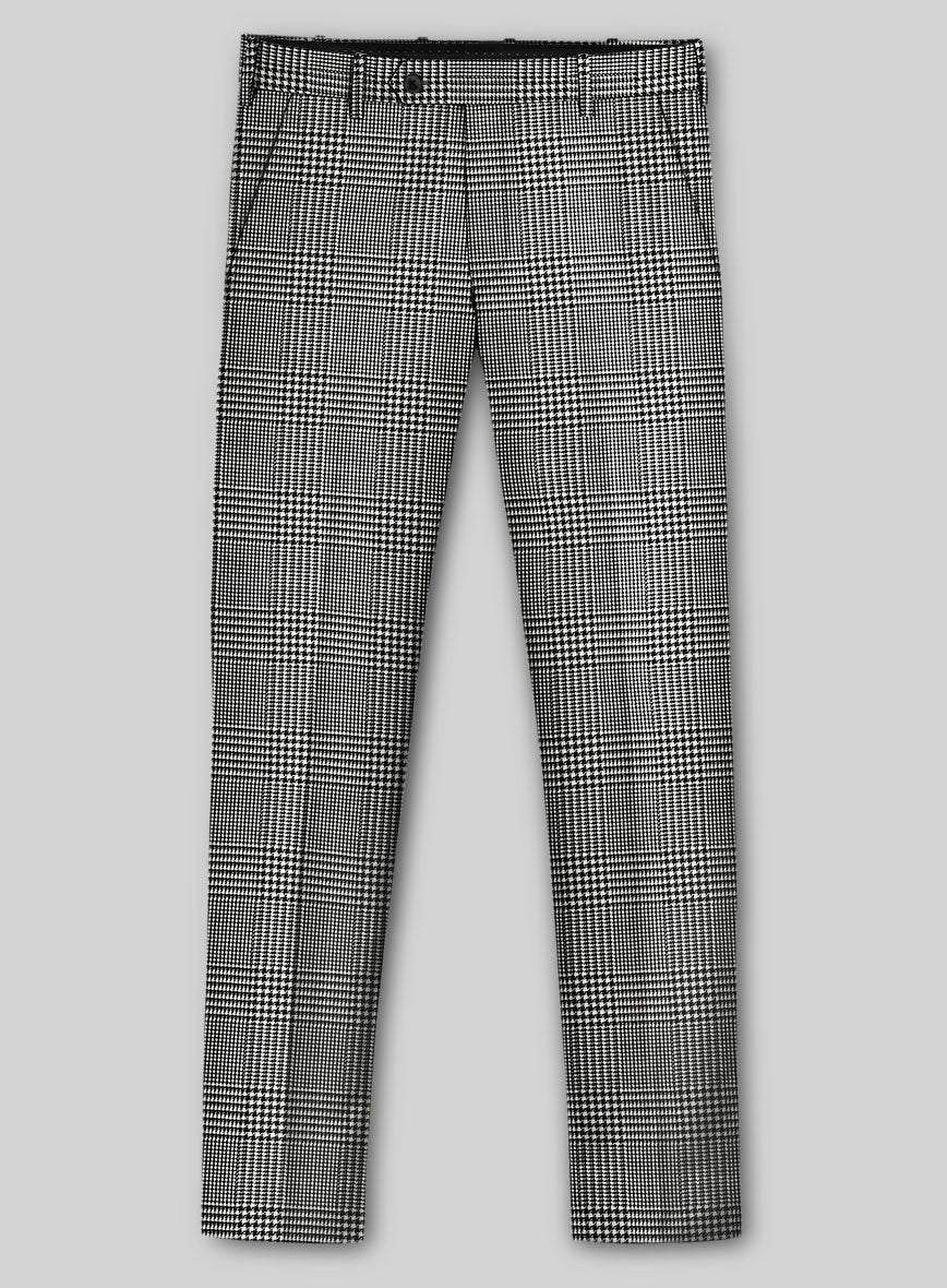 Guabello Black & White Wool Jersey Pants