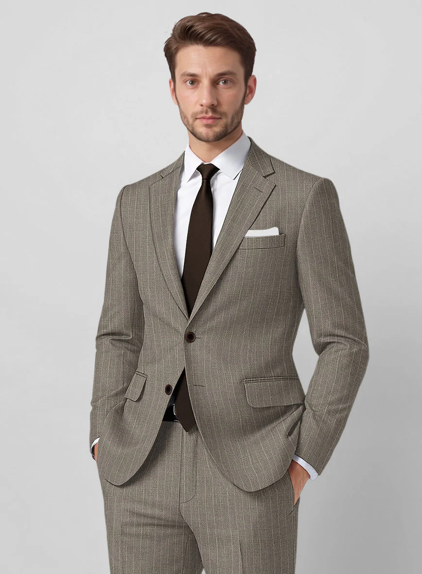 Guabello Brown Chalkstripe Suit - Image 3