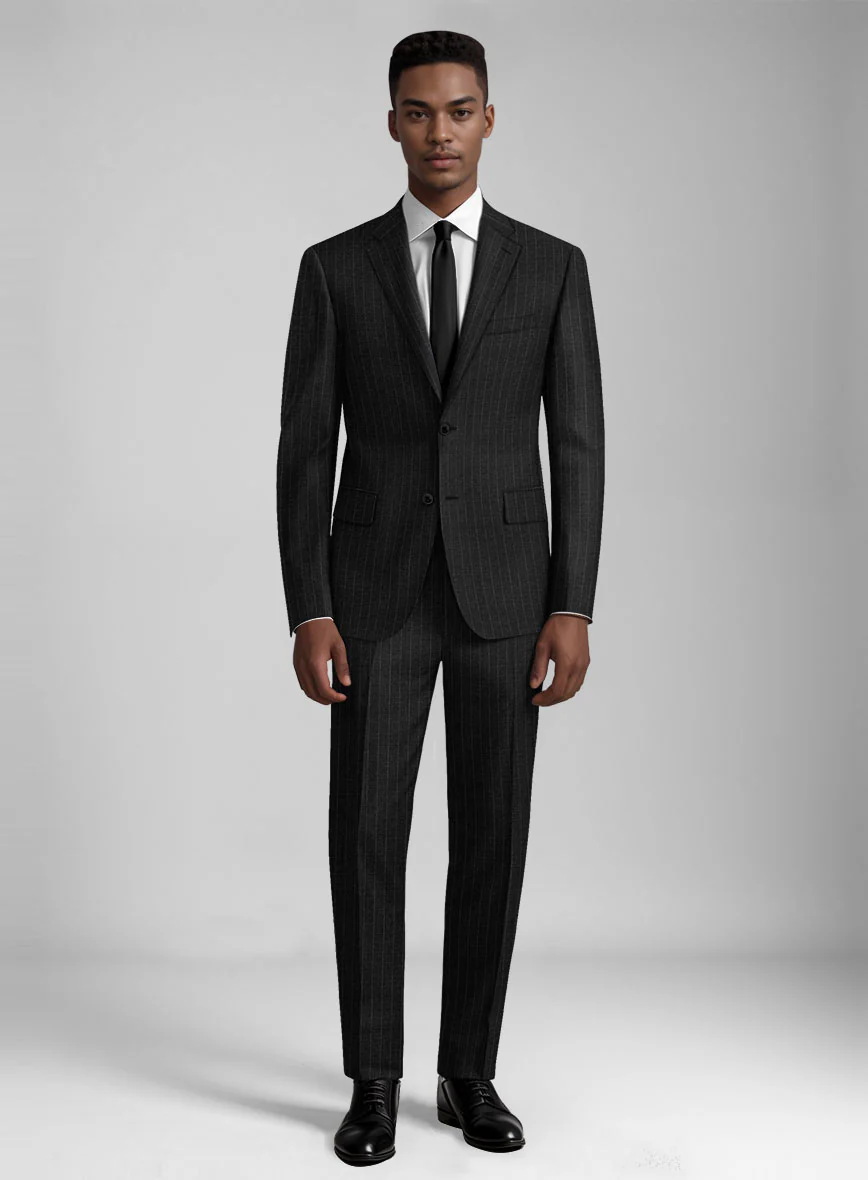 Guabello Charcoal Pinstripe Suit