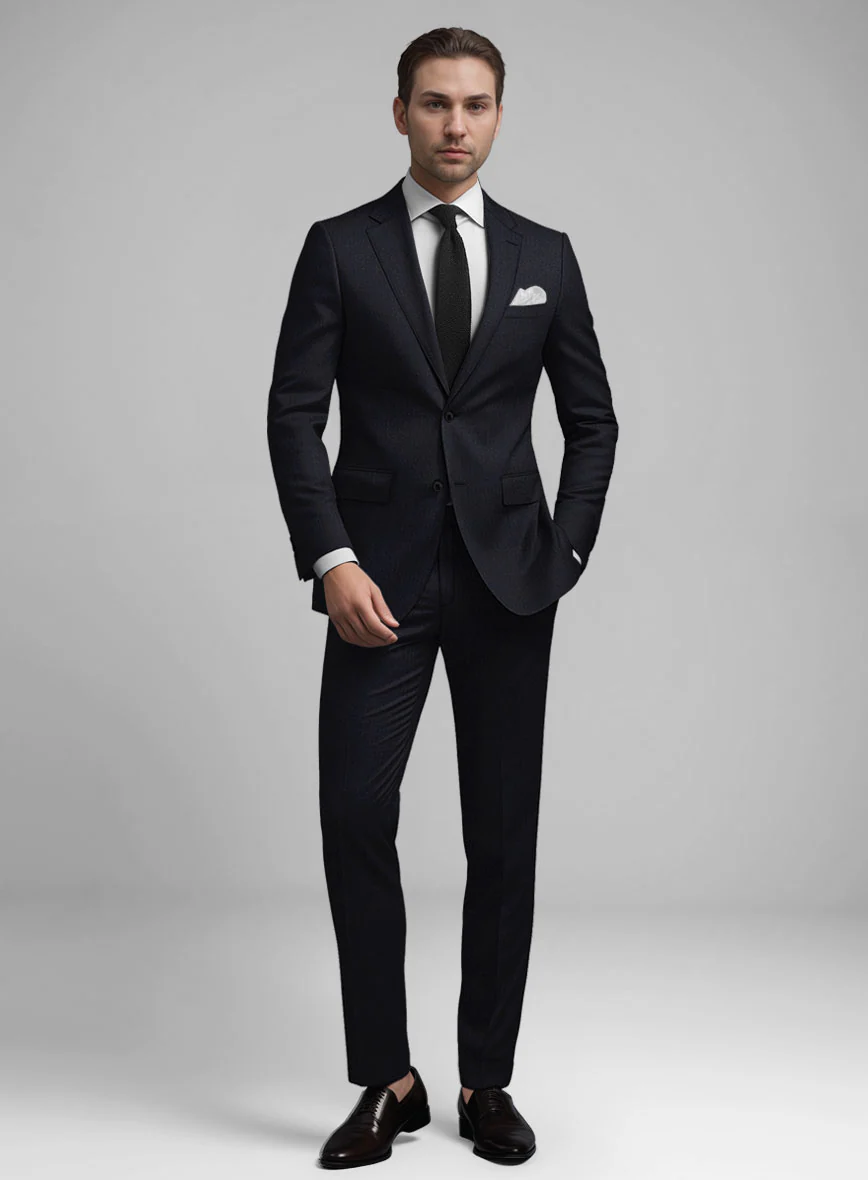 Guabello Dark Blue Herringbone Suit