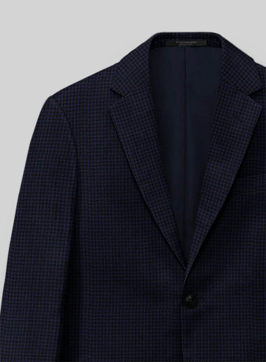 Guabello Dark Blue Houndstooth Suit - Image 4