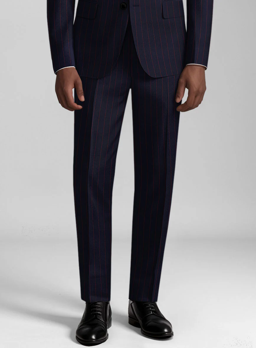 Guabello Dark Blue Rope Stripe Suit - Image 5