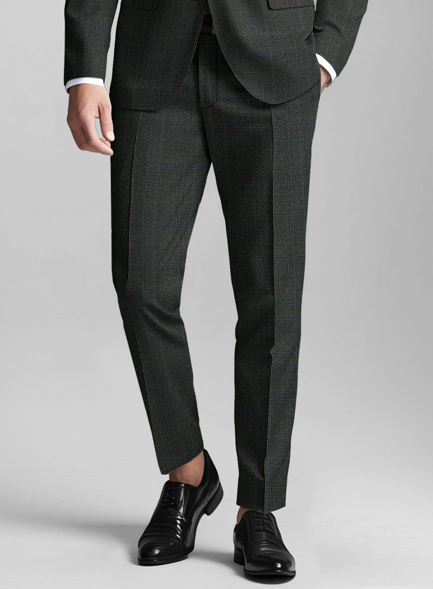 Guabello Gray Blue Windowpane Pants