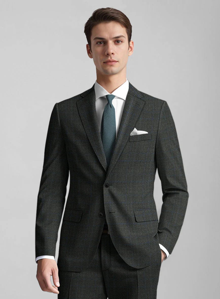 Guabello Gray Blue Windowpane Suit - Image 3