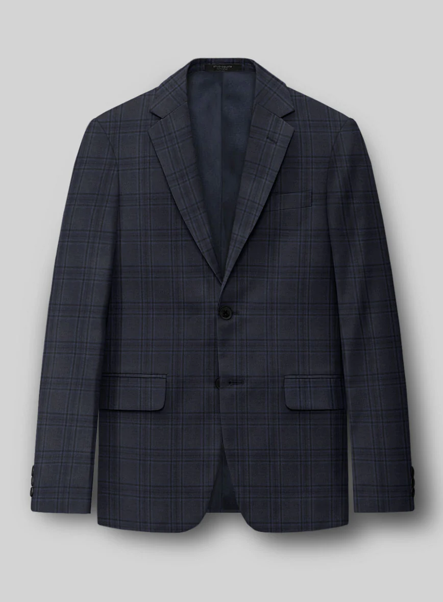 Hardy Minnis Adali Blue Check Wool Jacket