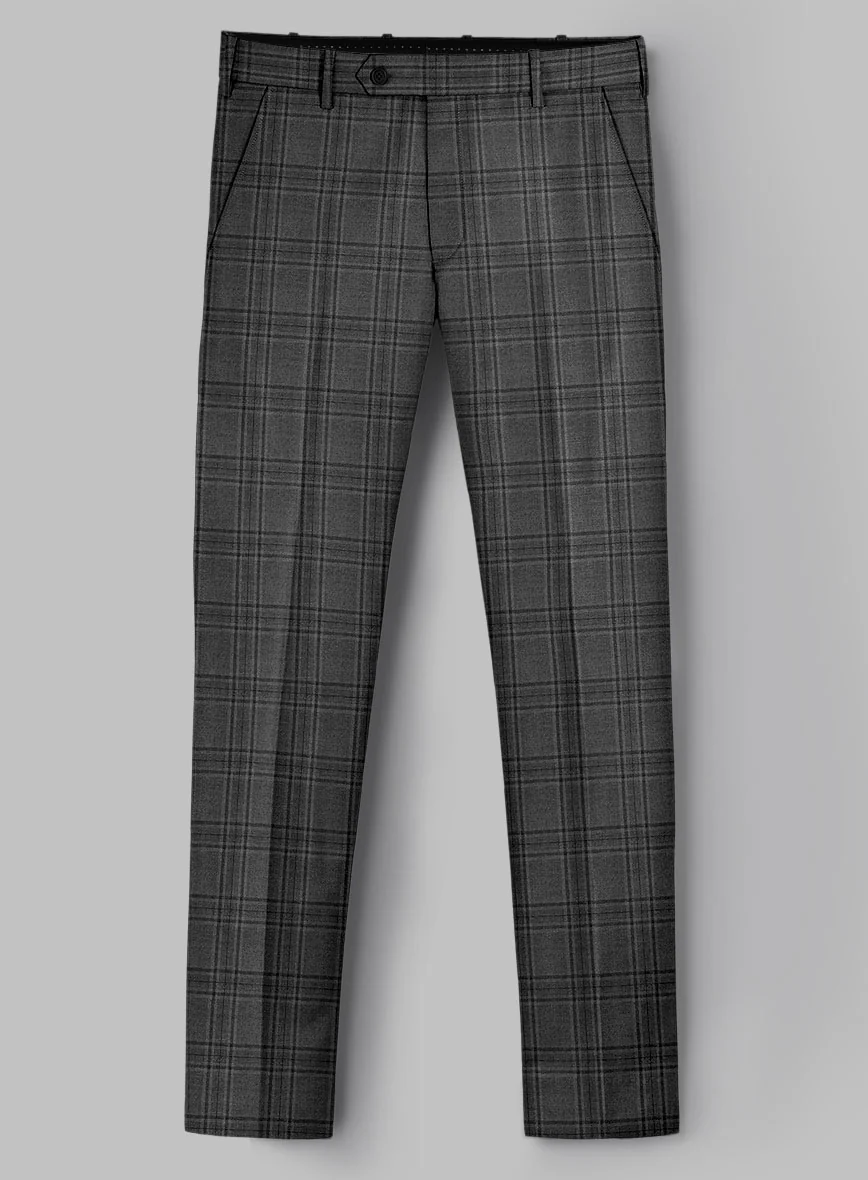 Hardy Minnis Adali Gray Checks Wool Pants