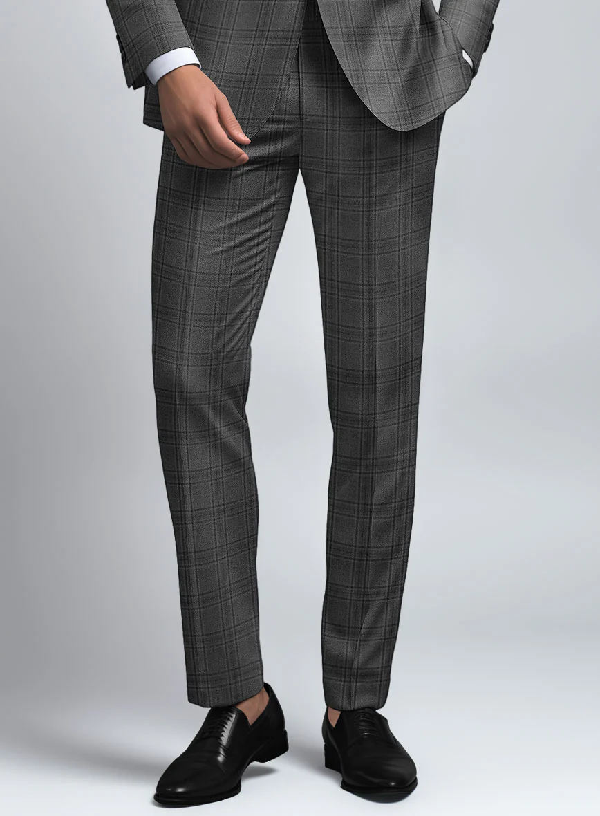 Hardy Minnis Adali Gray Checks Wool Pants - Image 3