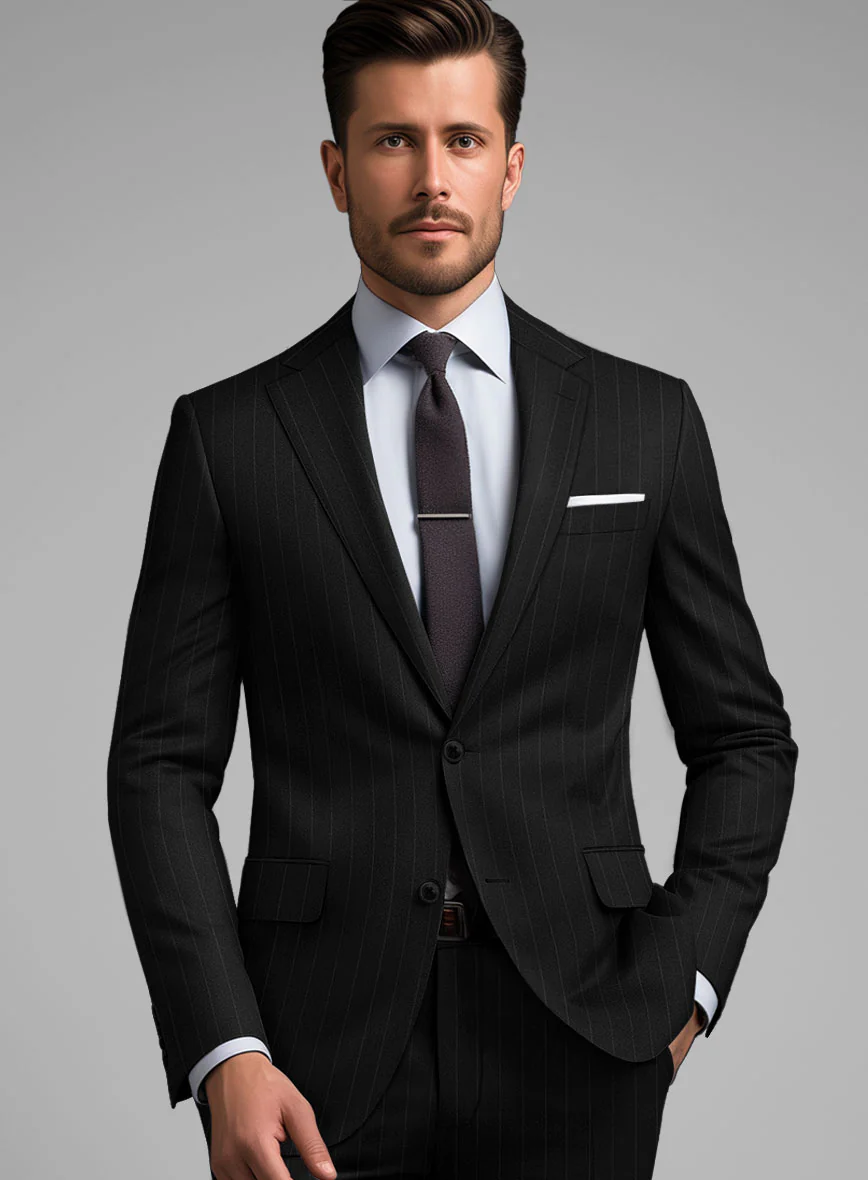 Hardy Minnis Black Pinstripe Wool Jacket - Image 2