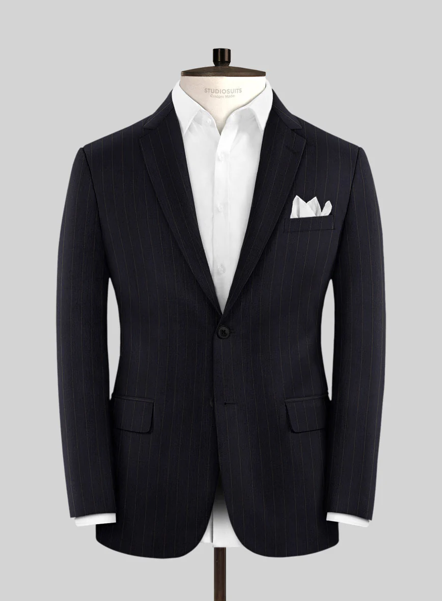 Hardy Minnis Blue Chalkstripe Wool Suit - Image 5