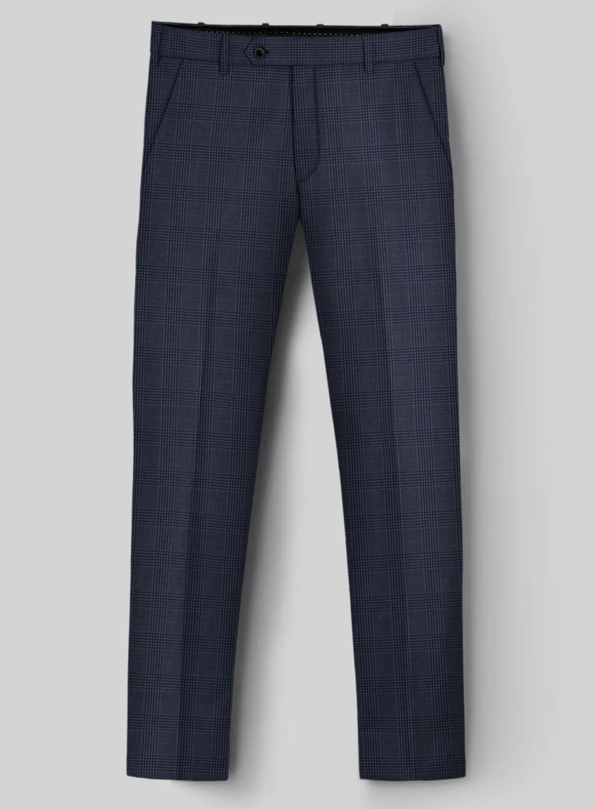 Hardy Minnis Blue Checks Wool Pants