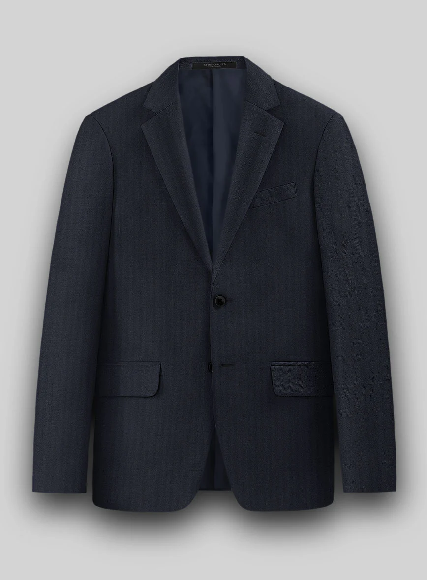Hardy Minnis Blue Herringbone Wool Jacket