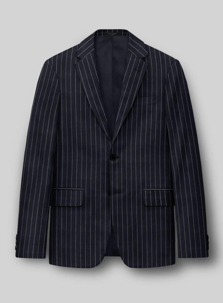 Hardy Minnis Blue Rope Stripe Wool Jacket