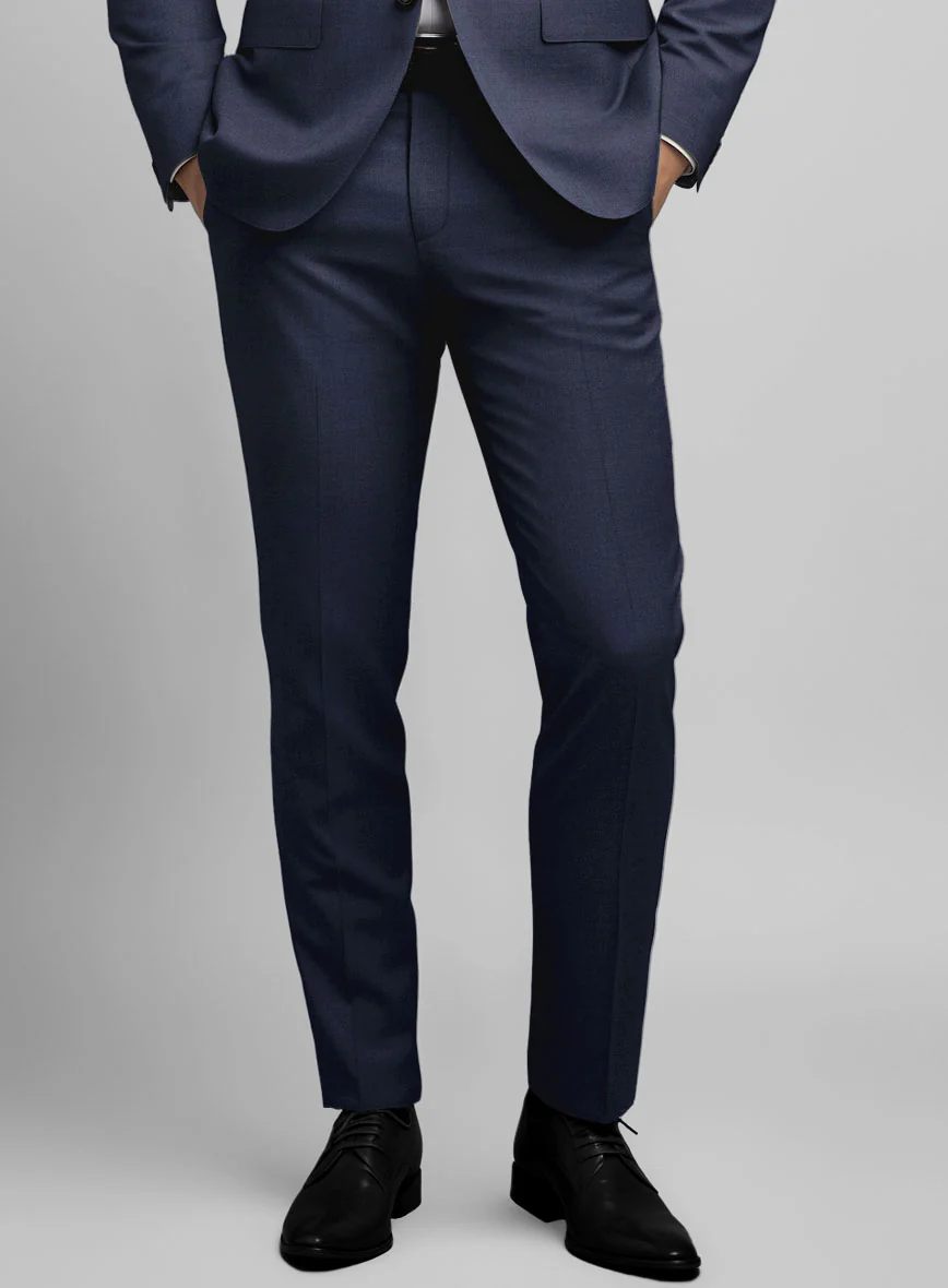 Hardy Minnis Blue Sharkskin Wool Pants - Image 2