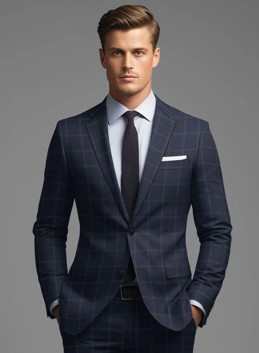 Hardy Minnis Blue Windowpane Wool Jacket - Image 2