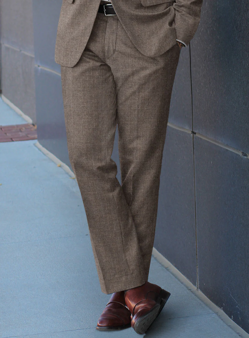 Hardy Minnis Brown Sharkskin Wool Suit - Image 7