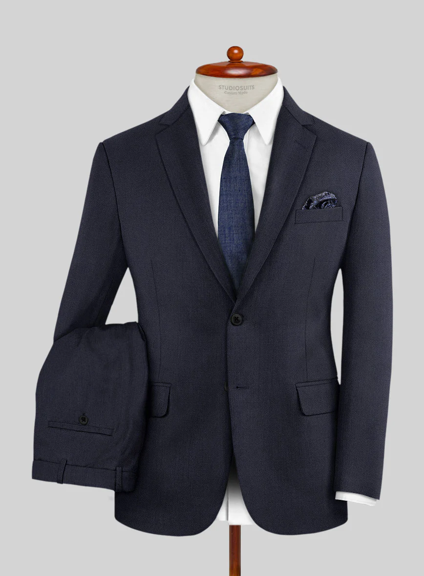 Hardy Minnis Caravel Blue Wool Suit