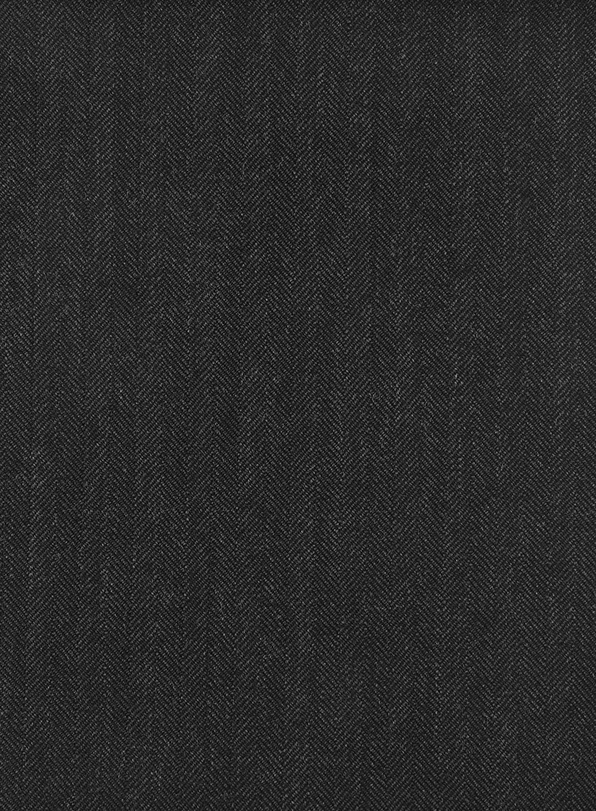 Hardy Minnis Charcoal Herringbone Wool Jacket - Image 5