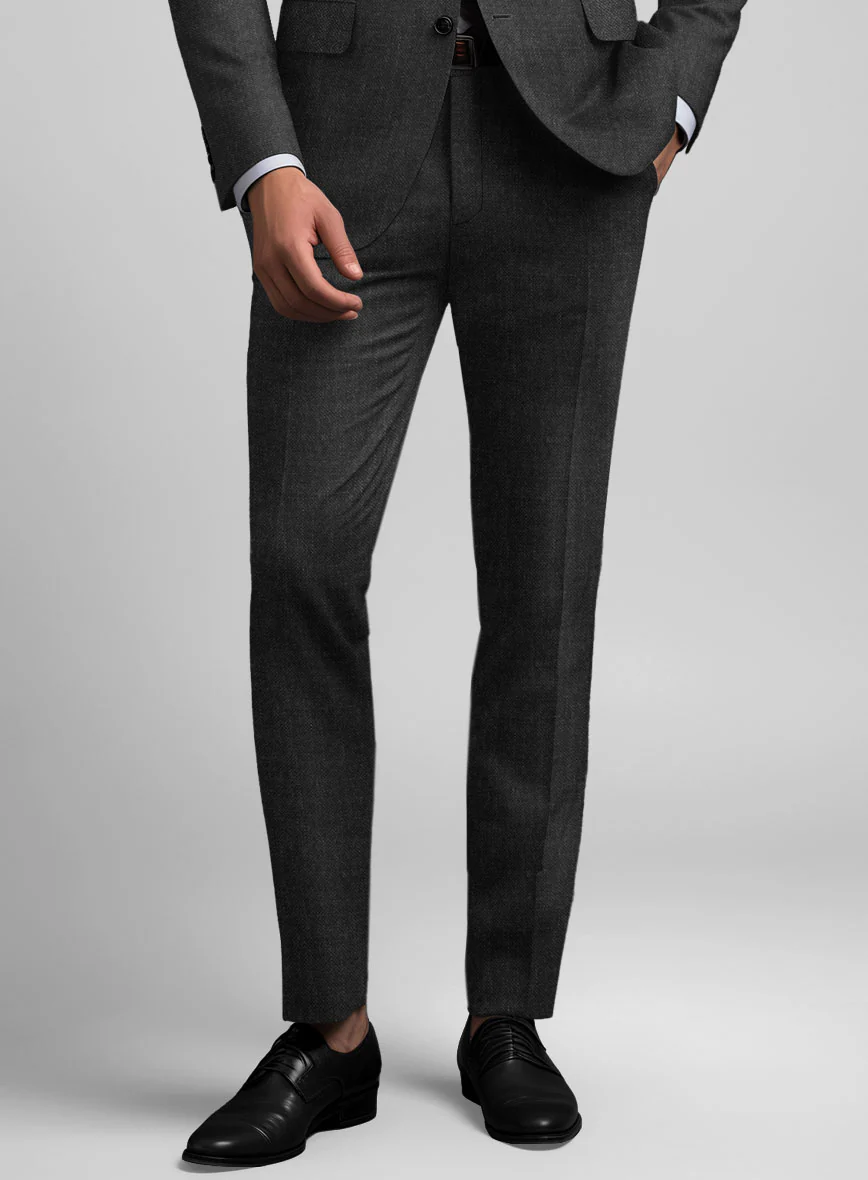 Hardy Minnis Charcoal Sharkskin Wool Suit - Image 7