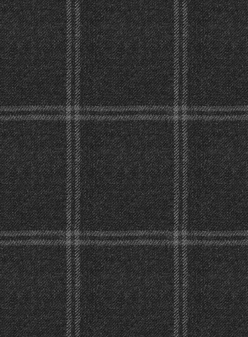 Hardy Minnis Charcoal Windowpane Wool Jacket - Image 4