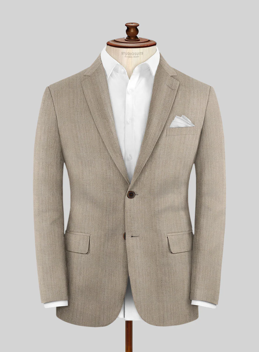 Hardy Minnis Dark Beige Herringbone Wool Jacket - Image 4