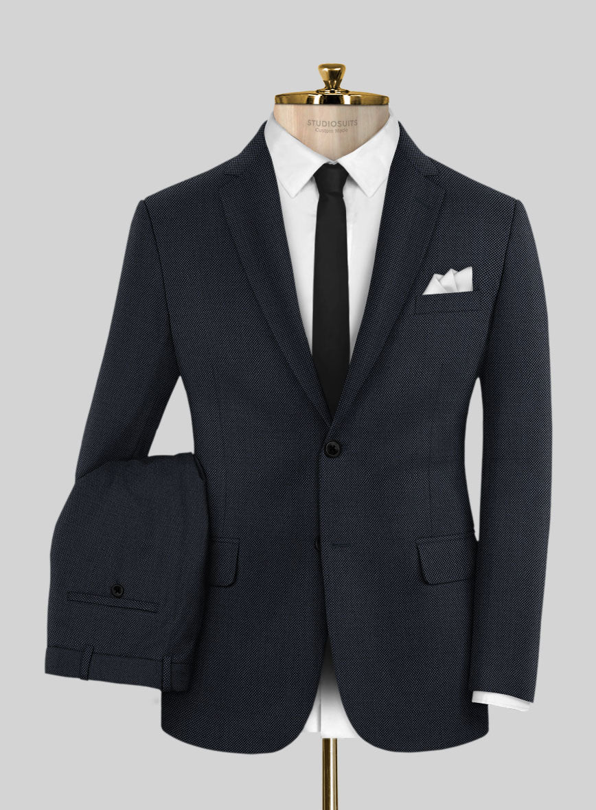 Hardy Minnis Dark Blue Birdseye Wool Suit