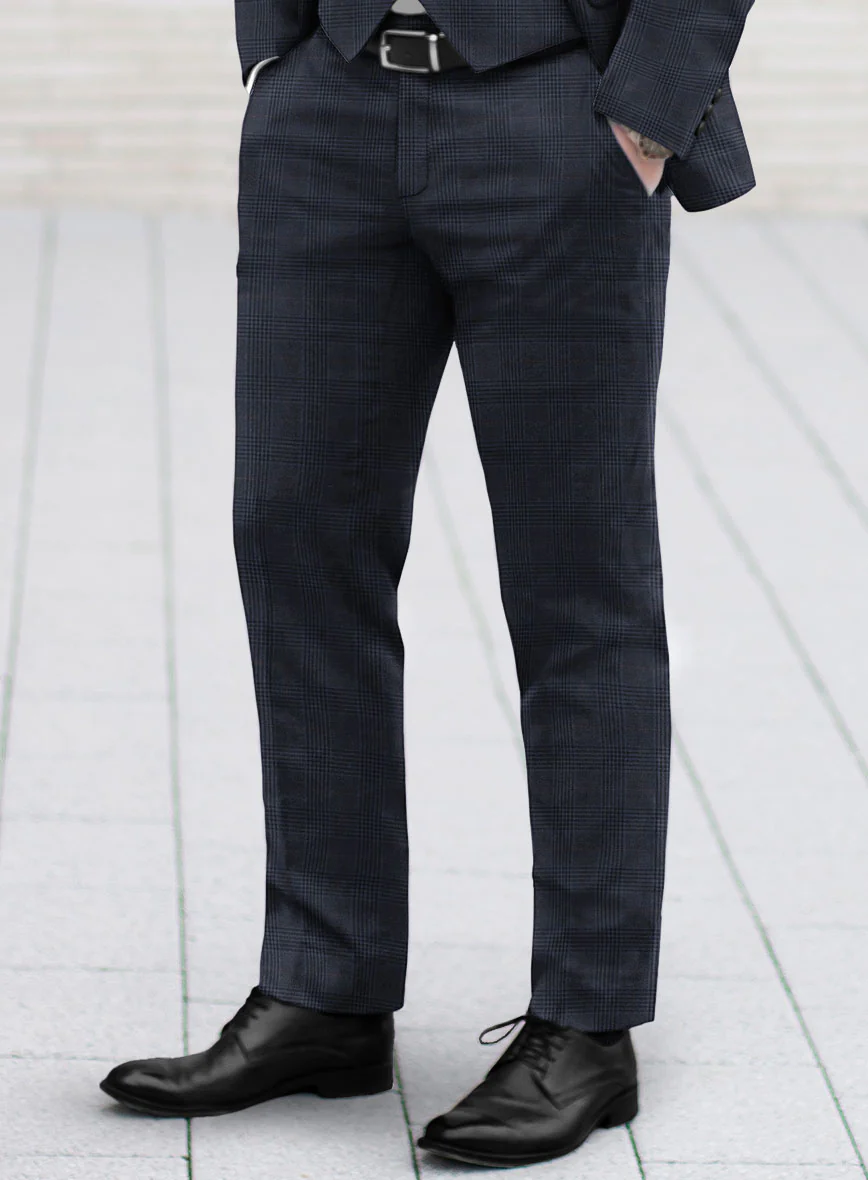 Hardy Minnis Dark Blue Check Wool Suit - Image 7