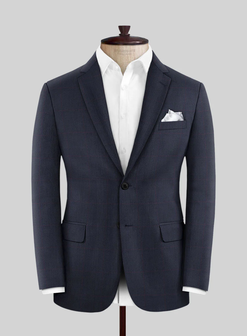 Hardy Minnis Dark Blue Glen Wool Suit - Image 3
