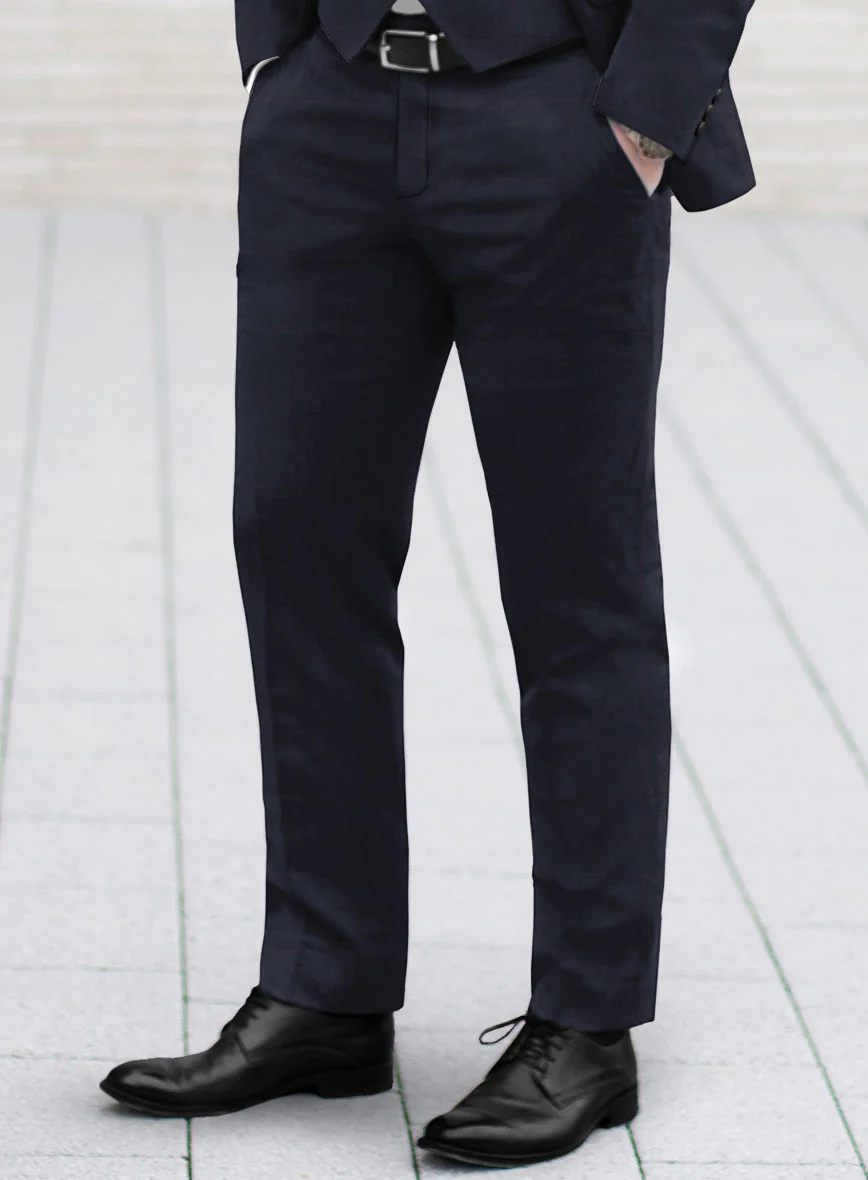 Hardy Minnis Dark Blue Glen Wool Suit - Image 7