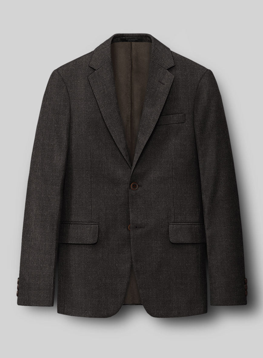 Hardy Minnis Dark Brown Sharkskin Wool Jacket