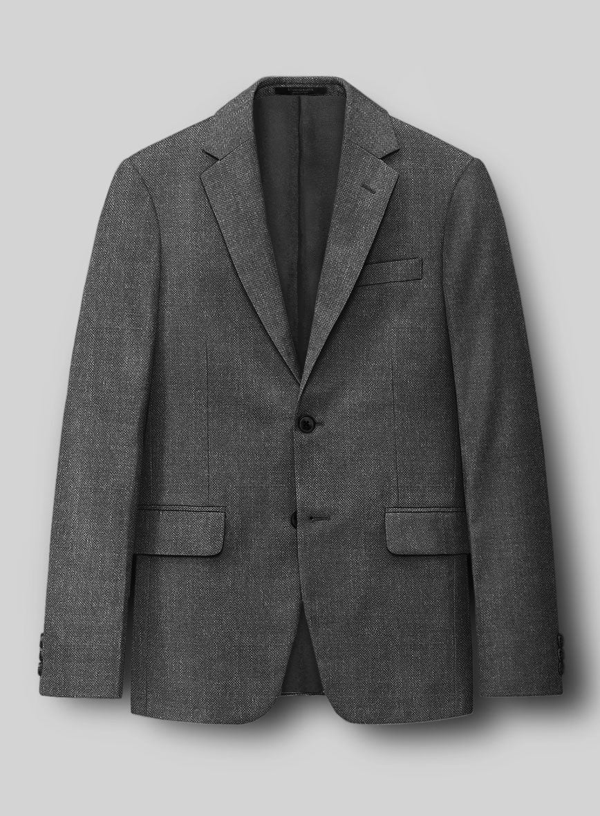 Hardy Minnis Dark Gray Sharkskin Wool Jacket